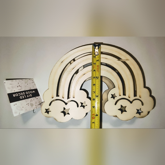 Rainbow LED unfinished wood light nightlight room decor - Picture 5 of 10